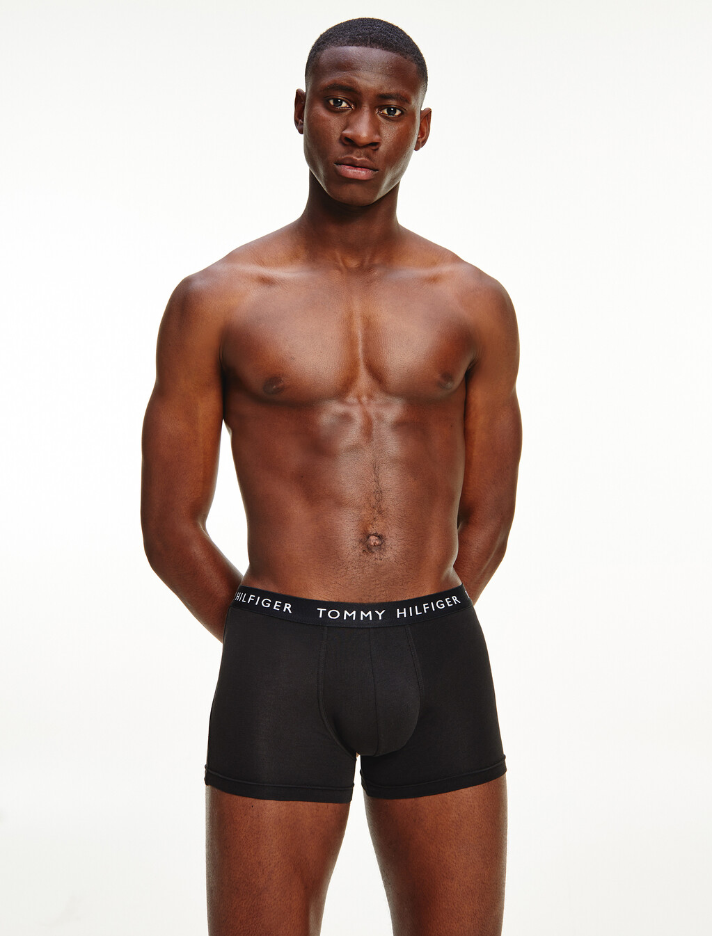 3-Pack Essential Logo Waistband Trunks, White/Heather Grey/White/Black, hi-res