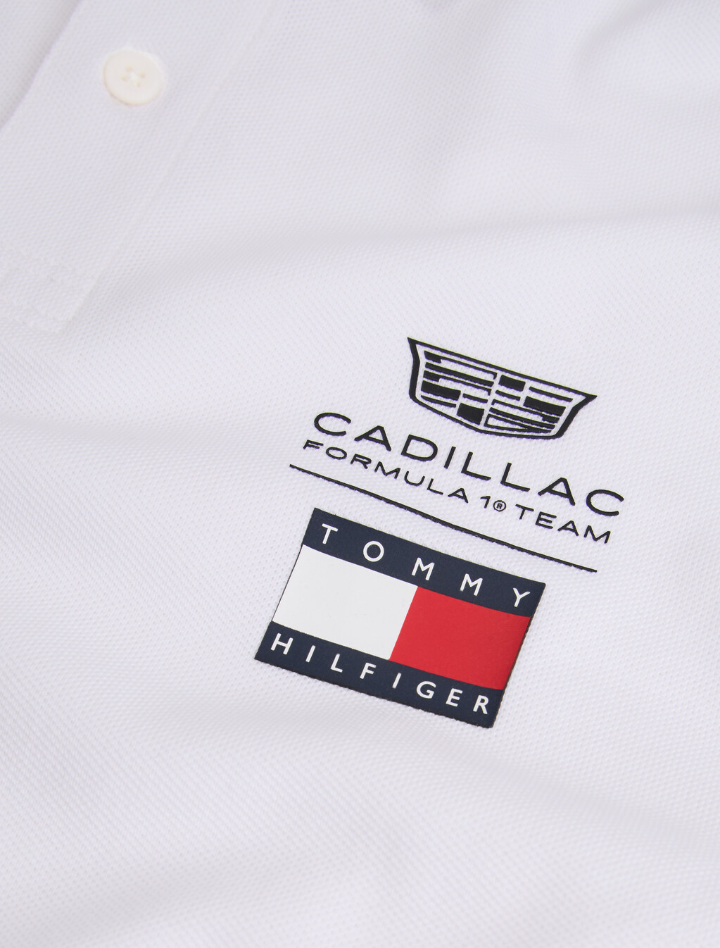 TH x Cadillac Formula 1&reg; Team Logo Polo Shirt, White, hi-res