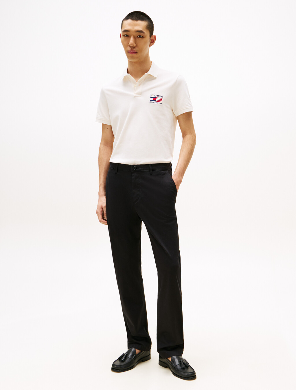 Hilfiger Flag Polo, Ivory Petal, hi-res