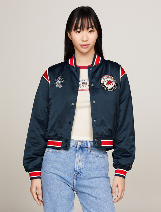 TJ x INTERNATIONAL GAMES Satin Bomber Jacket