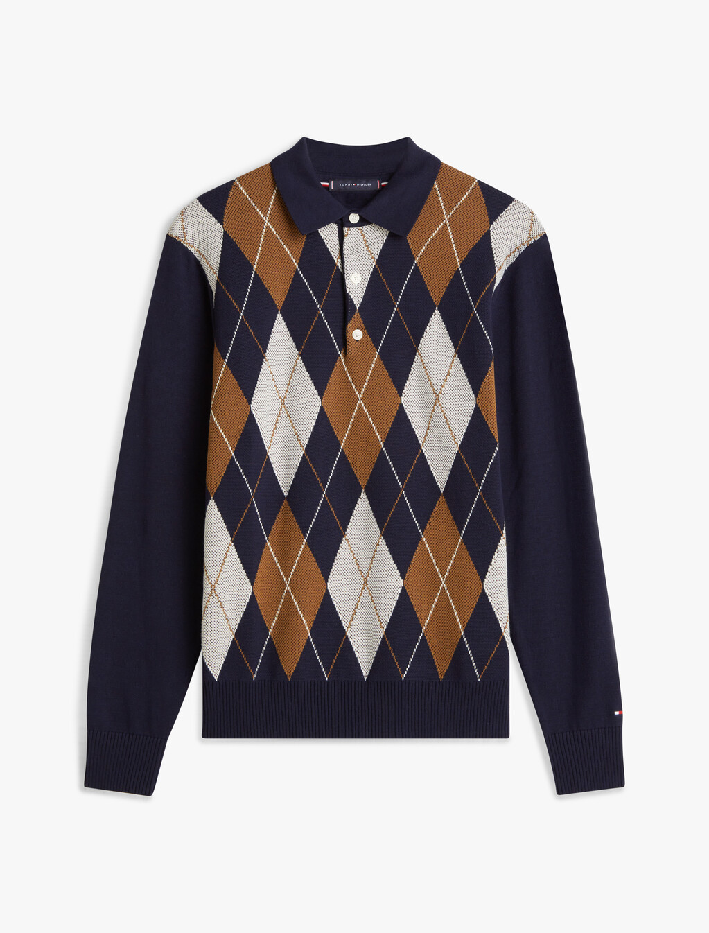 Argyle Rugby Collar Jumper, Desert Sky, hi-res