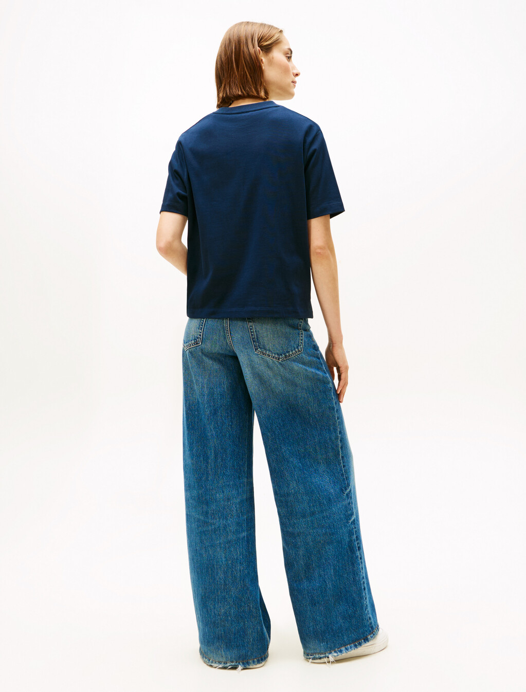 TH Crest Embroidery Relaxed T-Shirt, Dark Night Navy, hi-res