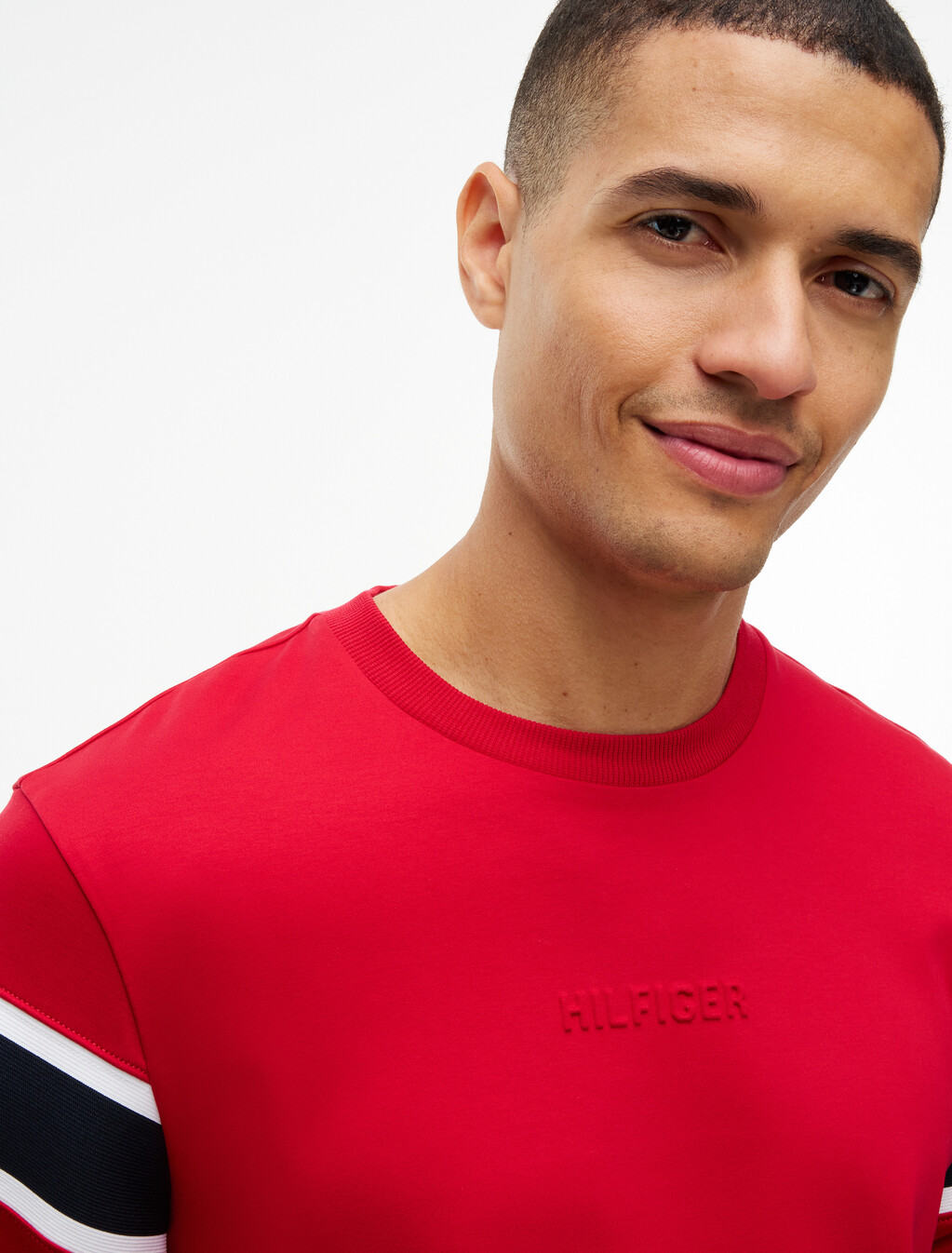 Interlock Knit Crew Neck T-Shirt, Medium Red, hi-res