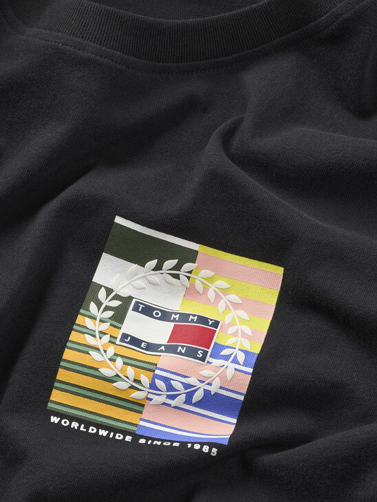 Back Logo Cropped Oversized T-Shirt