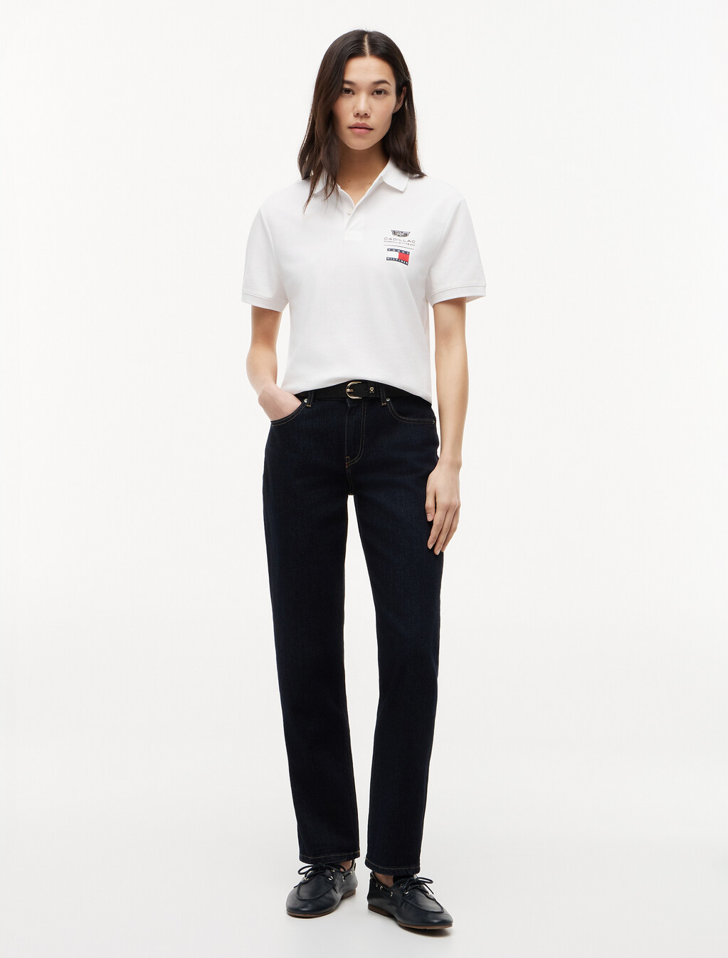 TH x Cadillac Formula 1&reg; Team Logo Polo Shirt, White, hi-res