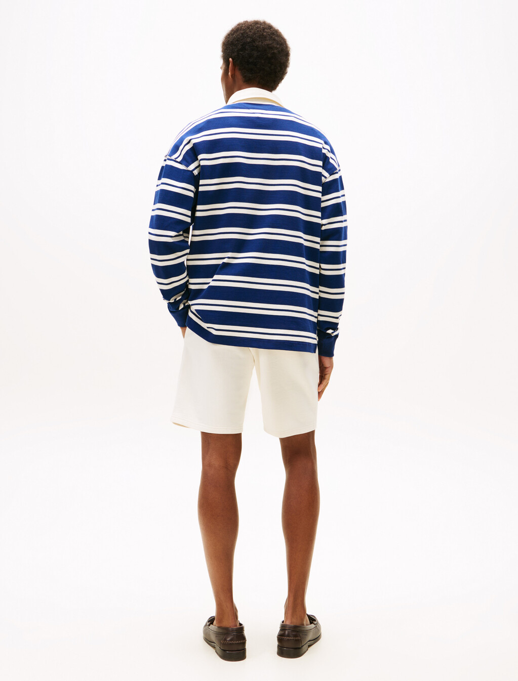 Authentic Stripe Rugby Shirt, Ivory Petal/Preppy Navy, hi-res