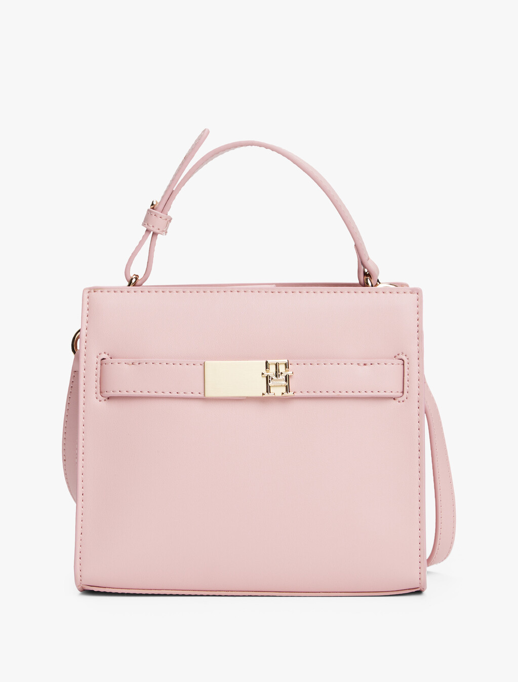 Heritage TH Monogram Crossbody Satchel, Foggy Pink, hi-res
