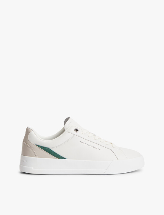 Signature Colour-Blocked Leather Court Trainers