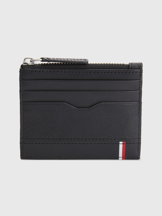 LEATHER CARDHOLDER WITH ZIP POCKET