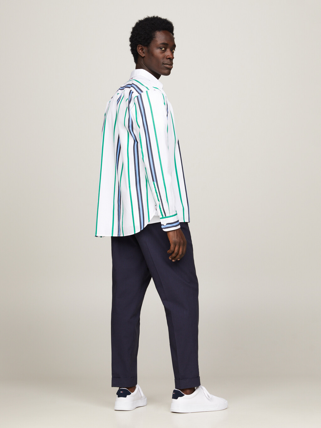 Regular Fit Polo Stripe Shirt, Olympic Green / Multi, hi-res