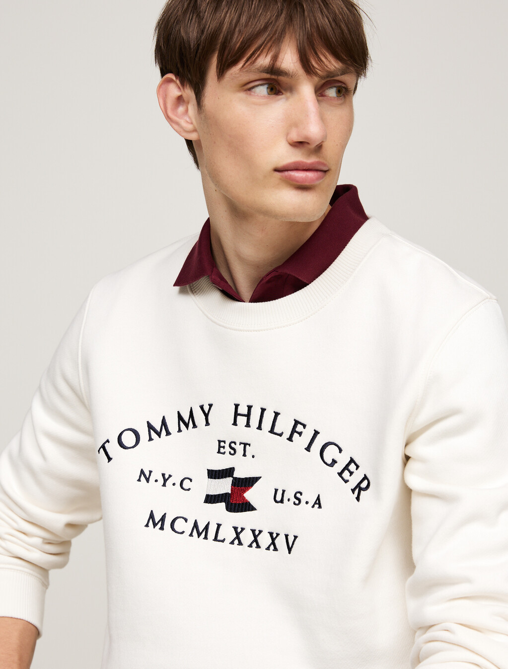 Nautical Arch Logo Sweatshirt, Ivory Petal, hi-res