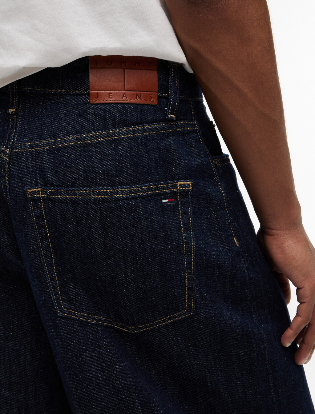 Theo Loose Denim Shorts With Linen, Denim Dark, hi-res
