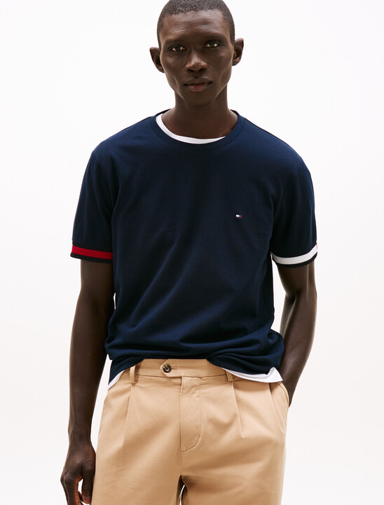 Global Stripe Cuffs T-Shirt, Desert Sky Global Stripe Cuffs T-Shirt