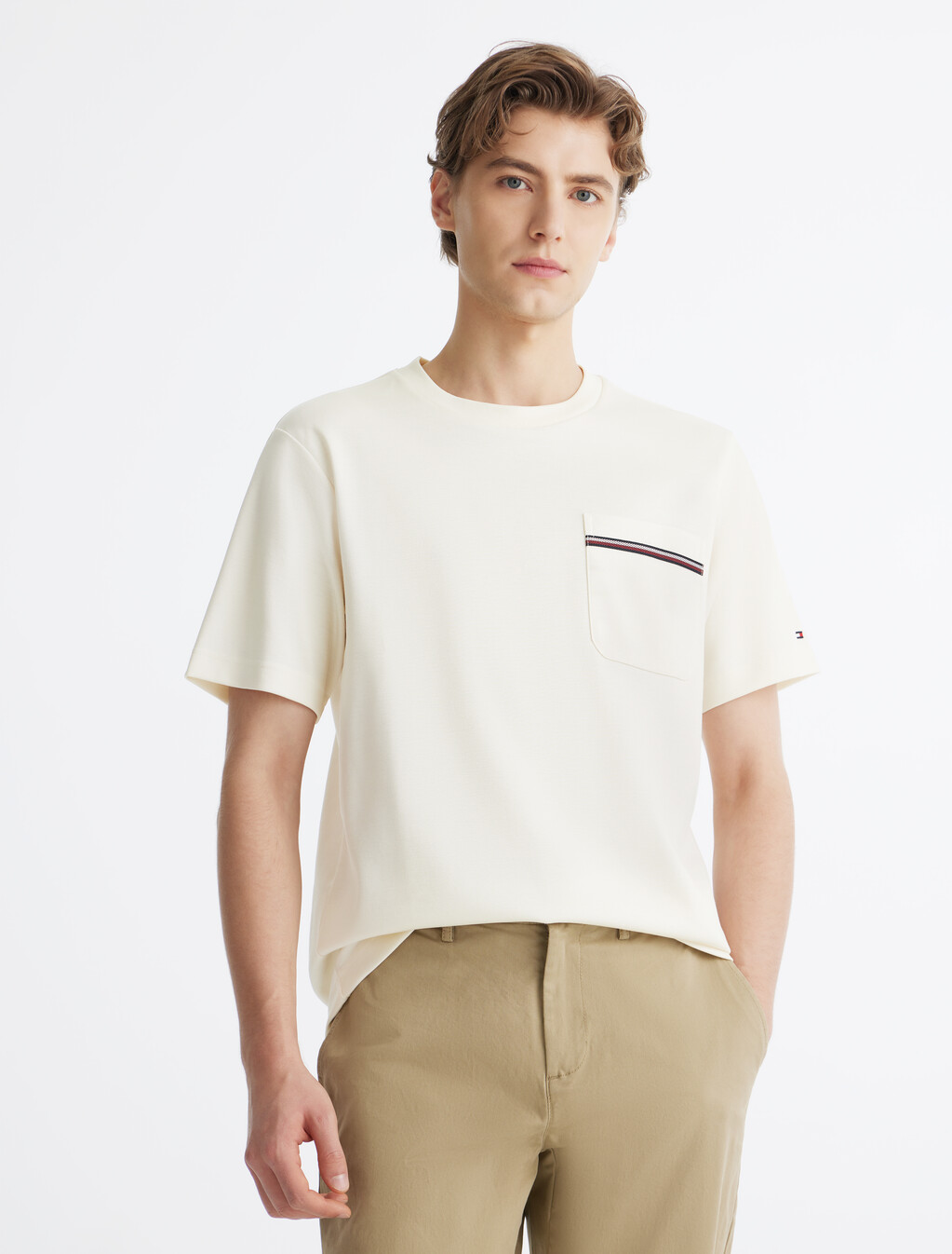 Cotton Pique Pocket T-Shirt, Ivory Petal, hi-res