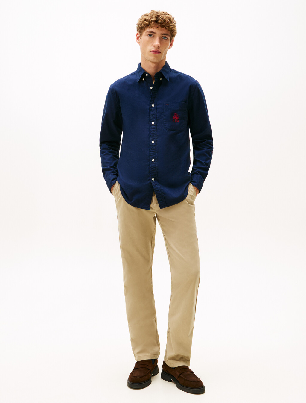 Regular Fit Brushed Oxford Shirt, Preppy Navy, hi-res