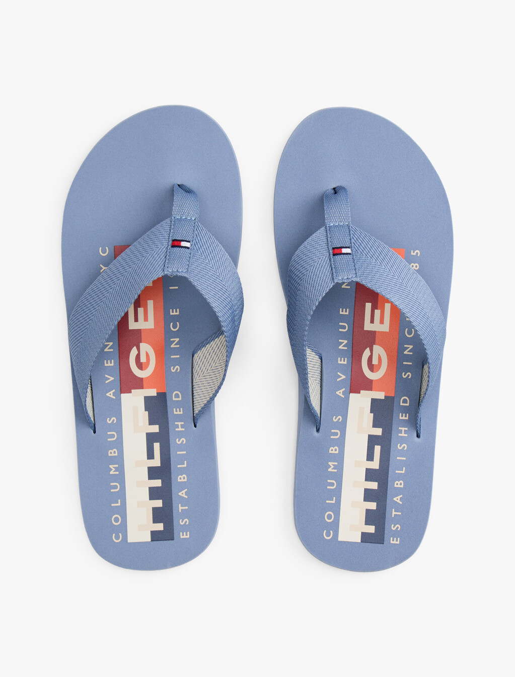 Webbing Strap Flip-Flops, Brisk Blue, hi-res