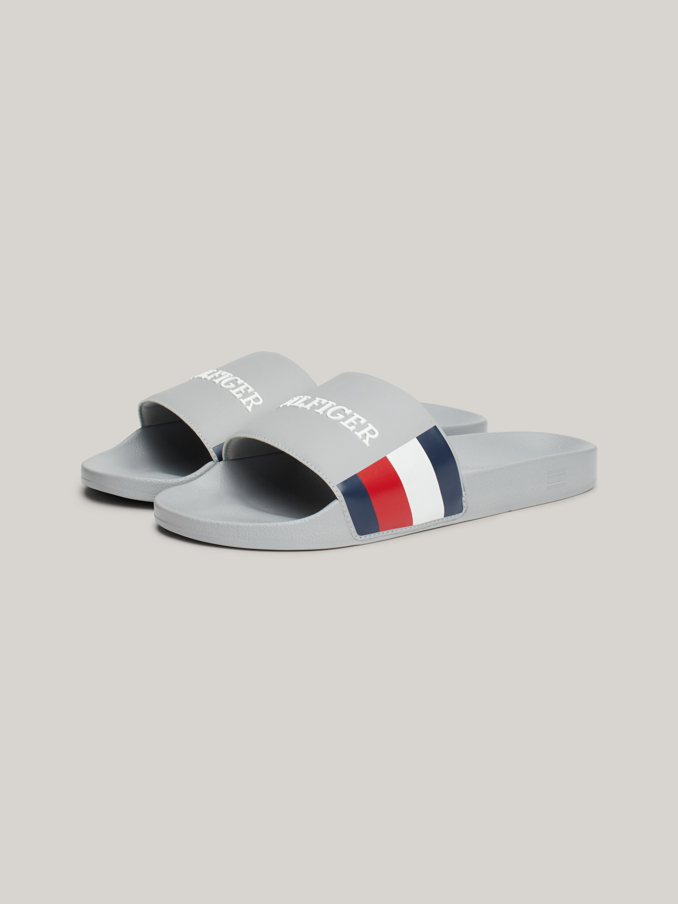 Grey tommy hilfiger sliders sales