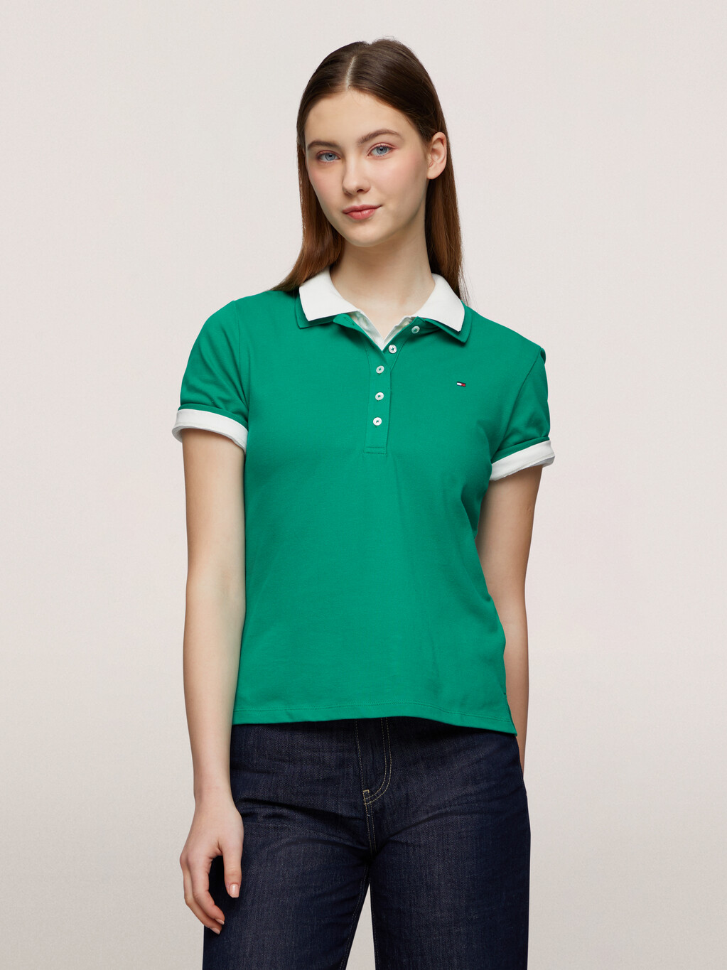 1985 Collection Flag Embroidery Regular Polo, Olympic Green, hi-res