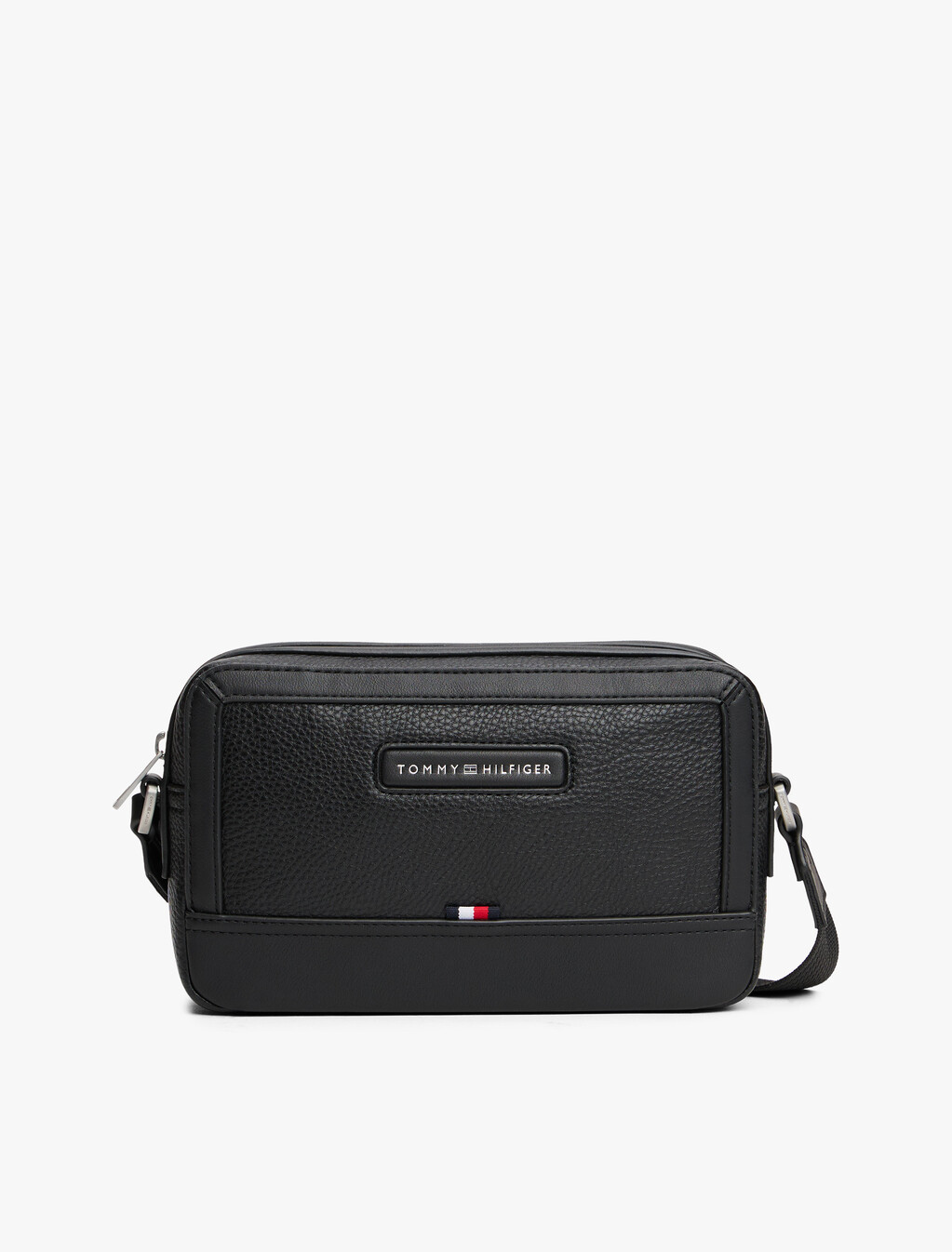 Pebble Grain Logo Crossbody Reporter Bag, Black, hi-res