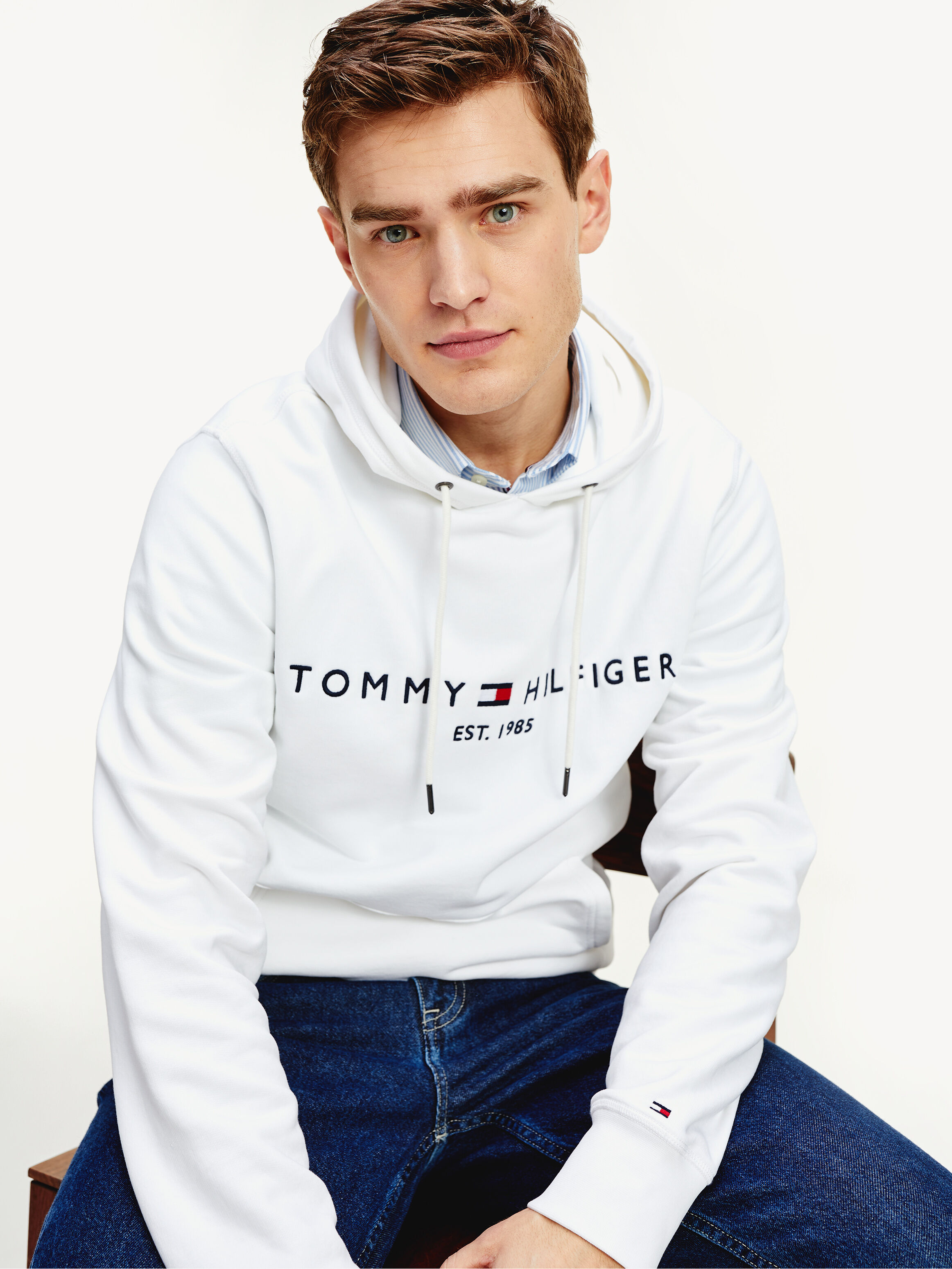 Classic logo sales hoodie tommy hilfiger