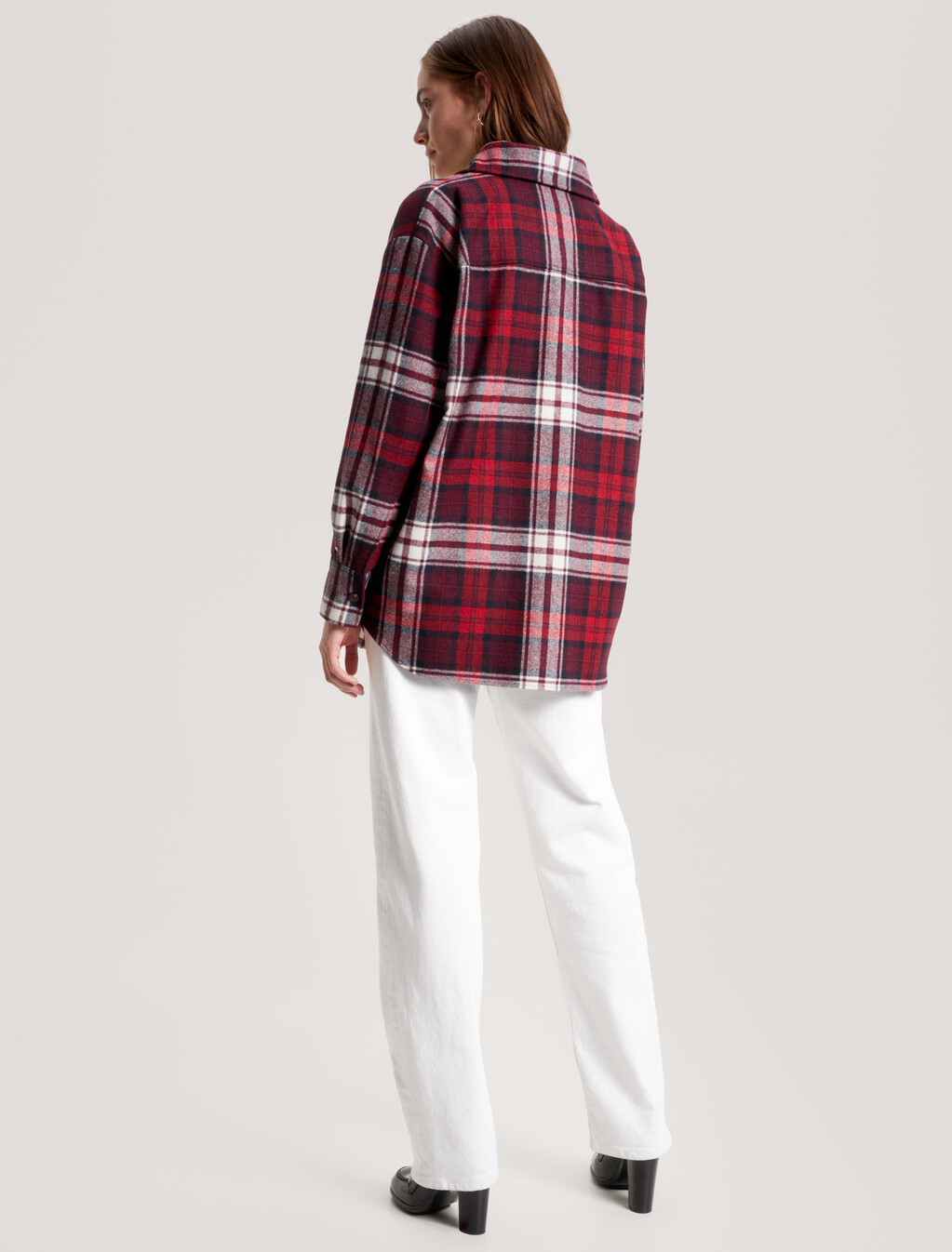 Tommy Tartan Overshirt, Tommy Tartan Big Deep Rouge, hi-res