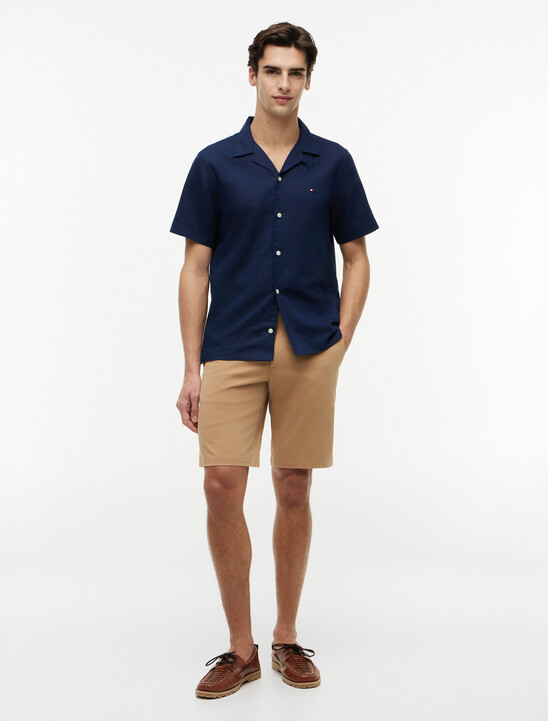 Regular Fit Linen Blend Short Sleeve Shirt