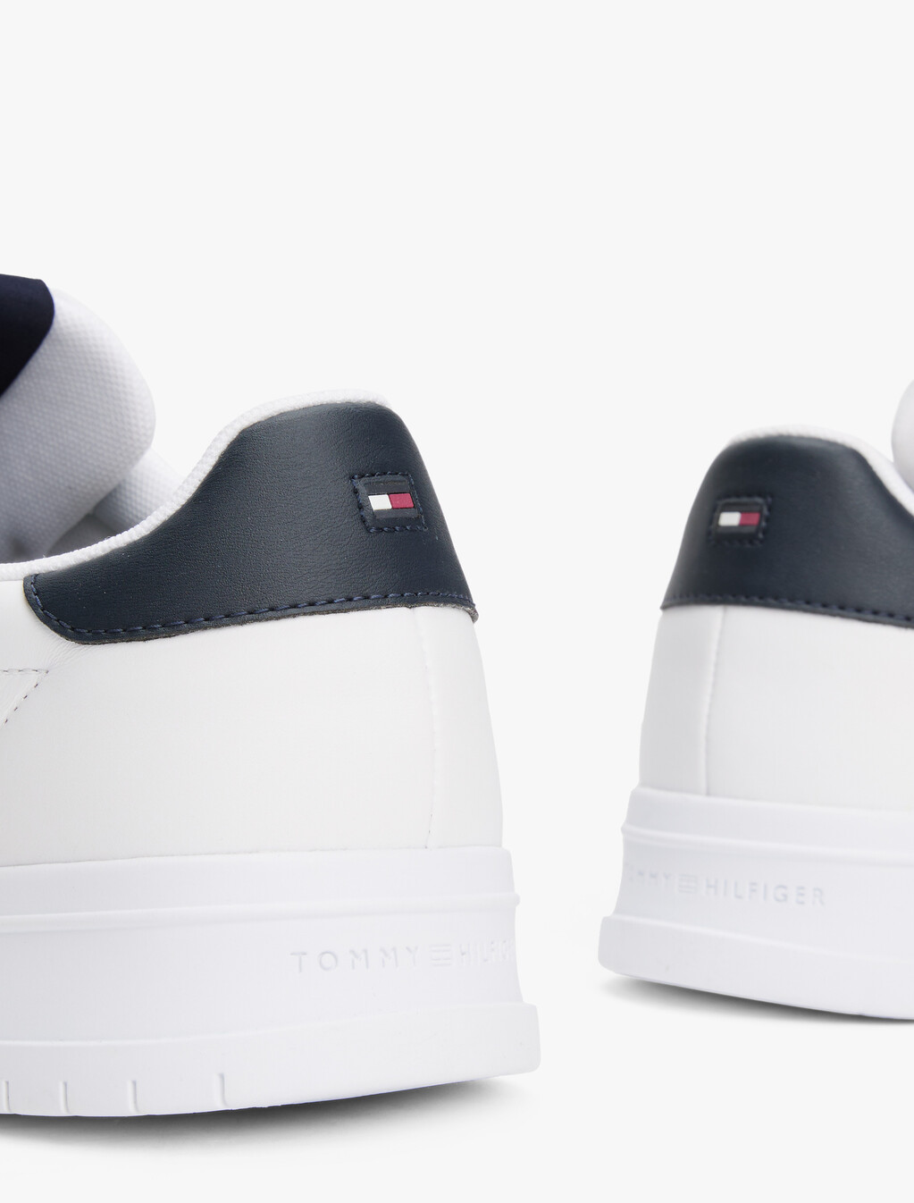 Leather Debossed Logo Trainers, White, hi-res