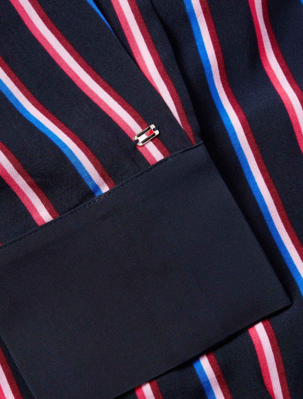 Viscose Stripe Midi Shirt Dress, Mini Pop Stripe, hi-res