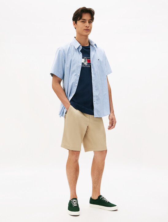 Oxford Stripe Short Sleeve Shirt, Shirt Blue / Stripes Oxford Stripe Short Sleeve Shirt