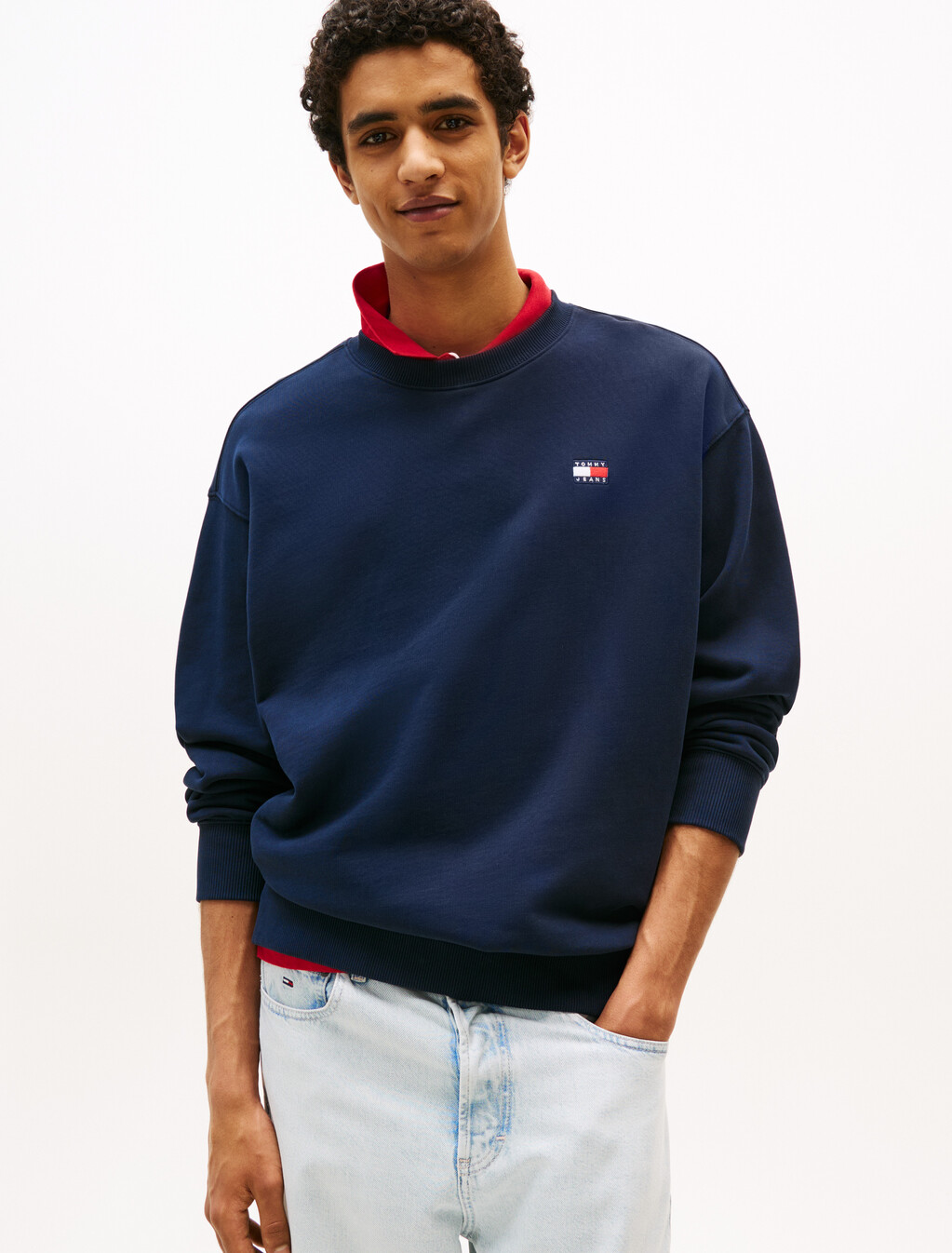 Logo Badge Relaxed Sweatshirt, Dark Night Navy, hi-res