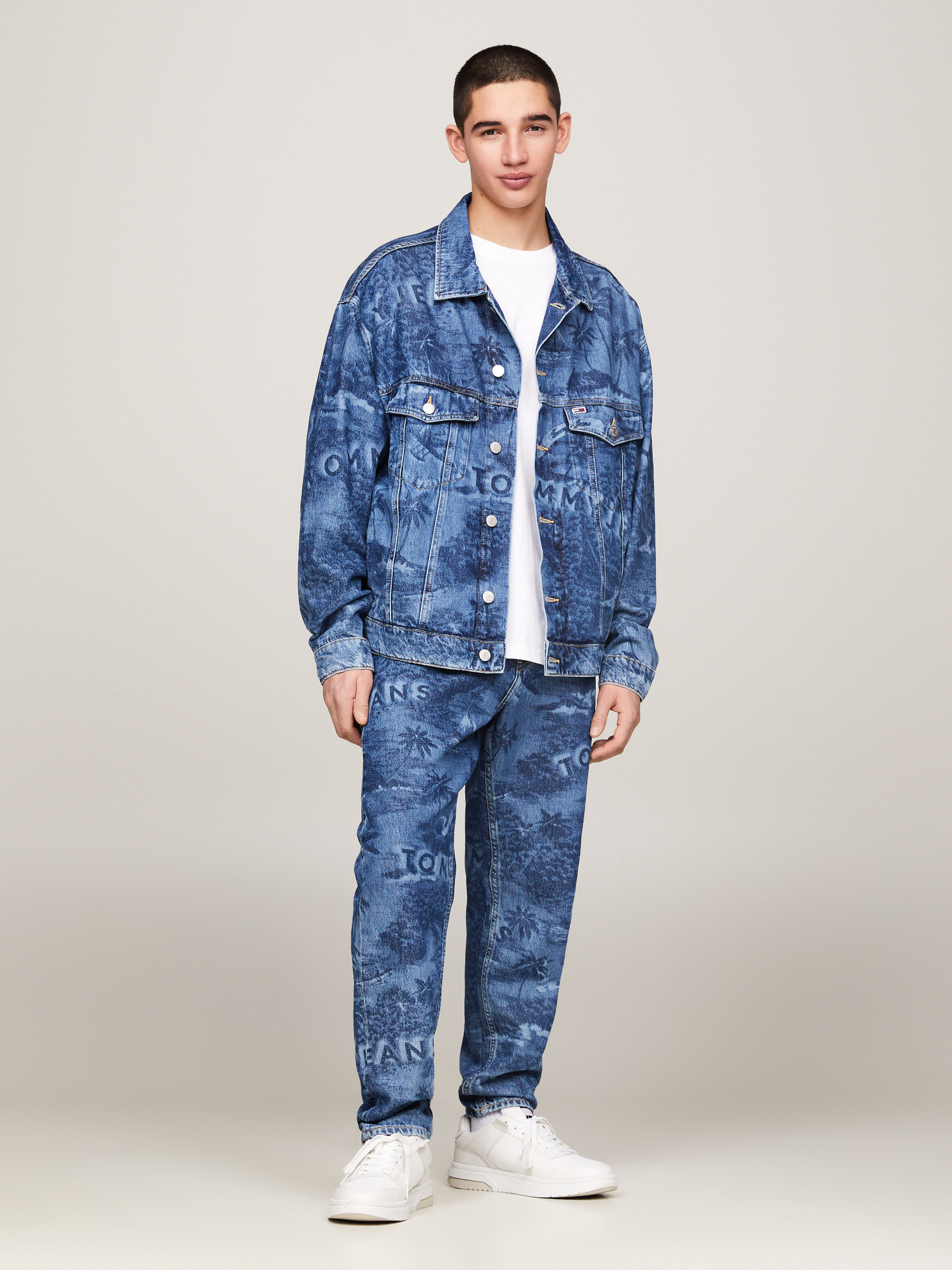 Camouflage oversized denim jacket best sale