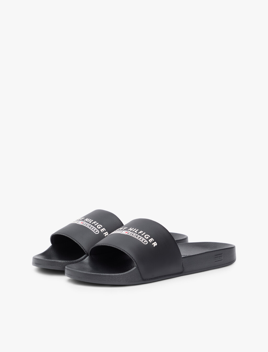 Logo Embroidery Pool Slides, Black, hi-res