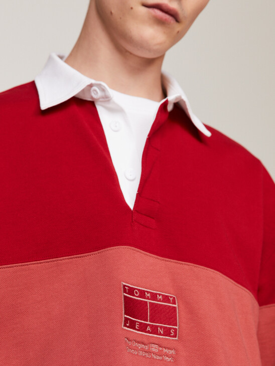 Tonal Panel Relaxed Rugby Shirt