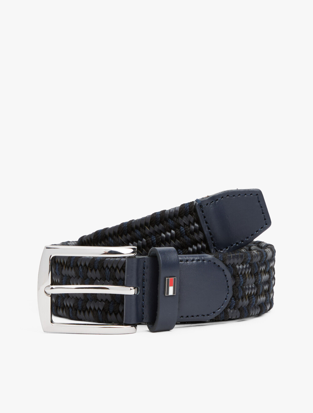 Denton Elastic Leather Belt 3.5, Space Blue / Black, hi-res