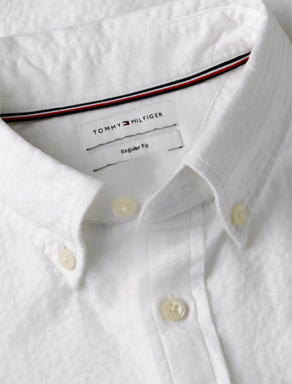 Regular Fit Seersucker Short Sleeve Shirt, White, hi-res