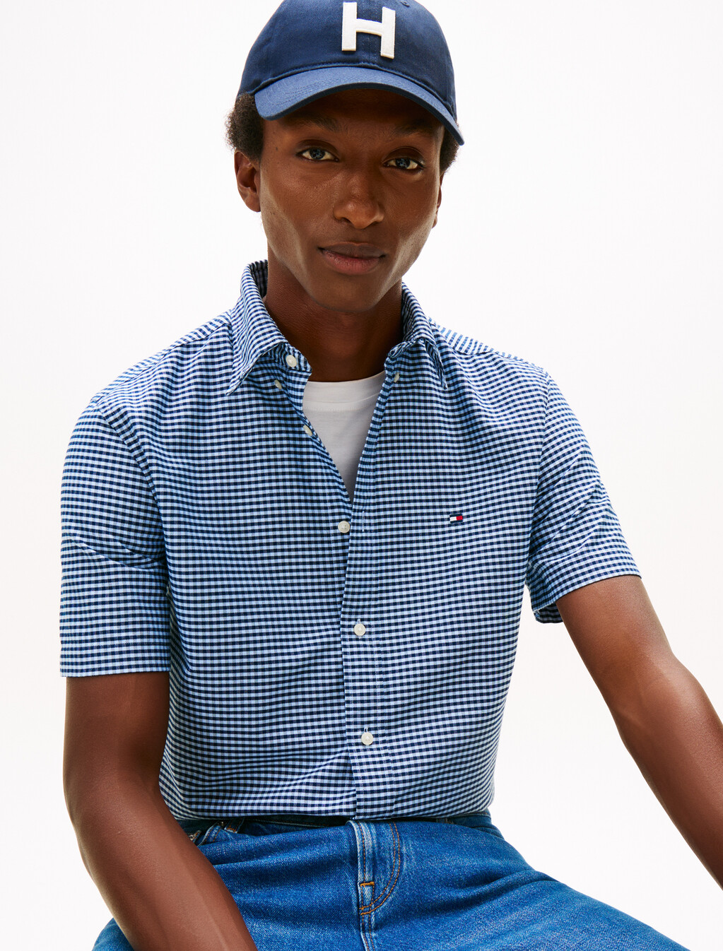 Heritage Gingham Check Oxford Shirt, Night Sky / Check, hi-res