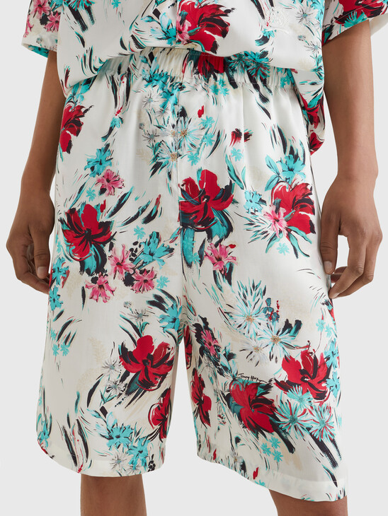 Floral Print Lyocell Shorts