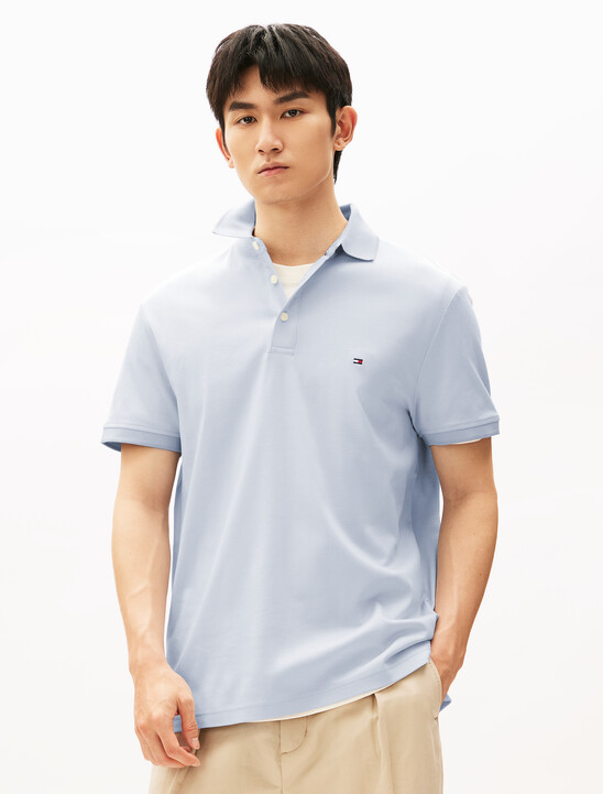 Interlock Polo, Breezy Blue / White Interlock Polo