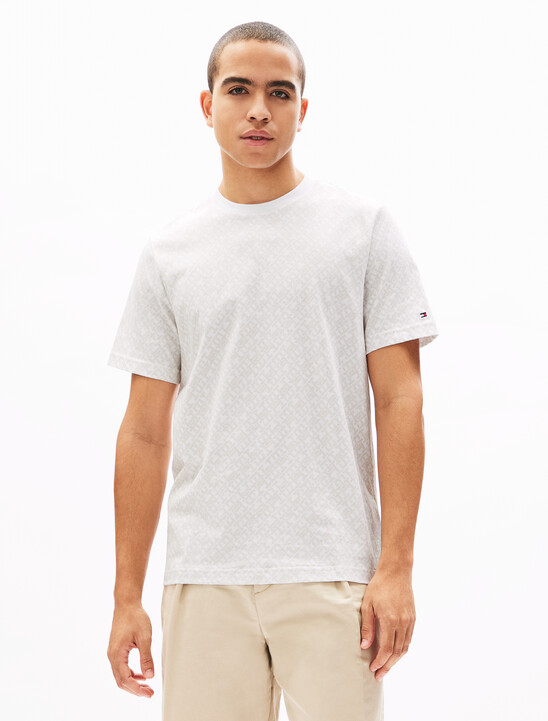 Monogram All Over Print T-Shirt, Ecru Monogram All Over Print T-Shirt