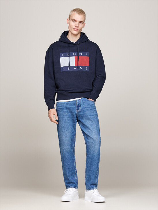 Tommy Flag Badge Mélange Relaxed Hoody