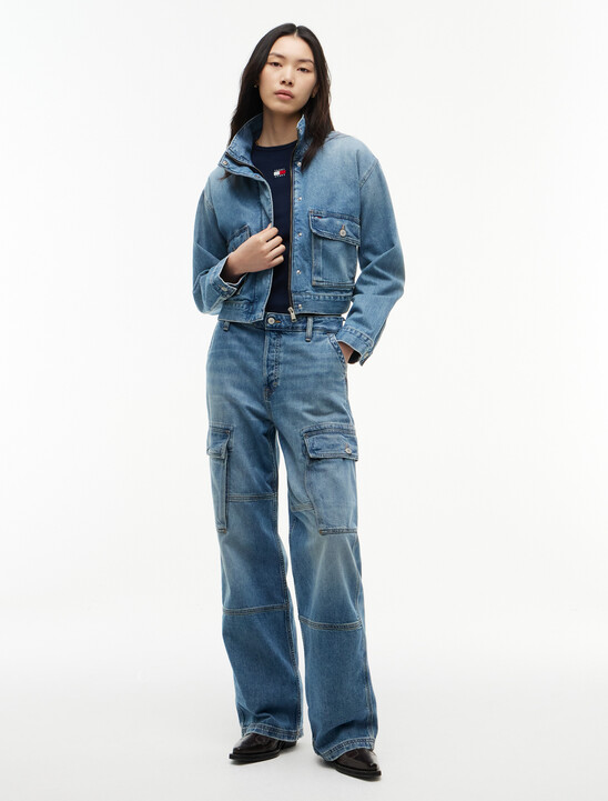 Mia Mid Rise Relaxed Straight Cargo Jeans