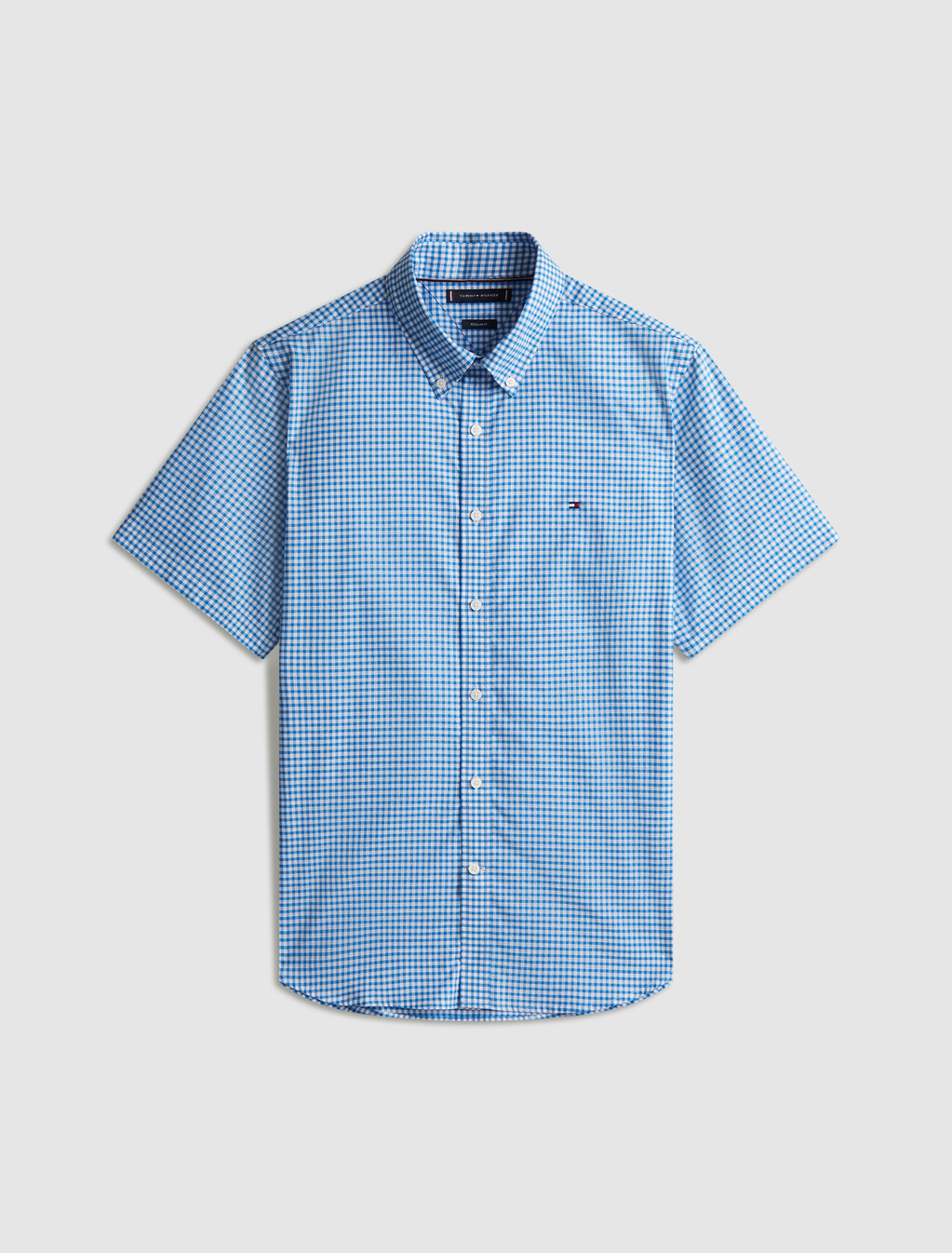 Oxford Gingham Short Sleeve Shirt, Shirt blue / Check, hi-res