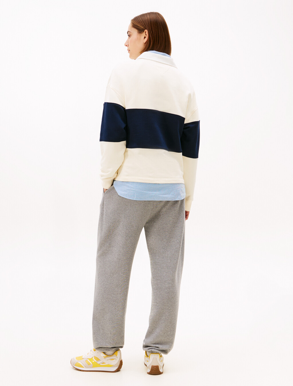 Golden Button Terry Rugby Shirt, Calico, hi-res