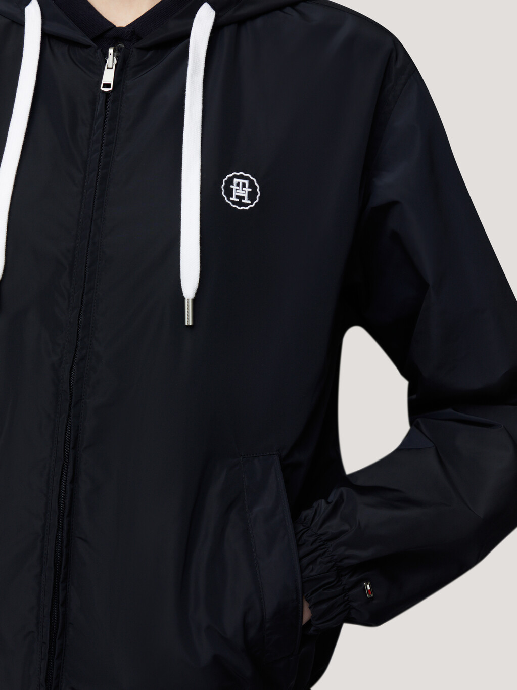Reversible Hooded Jacket, Seal Monogram/ Desert Sky, hi-res