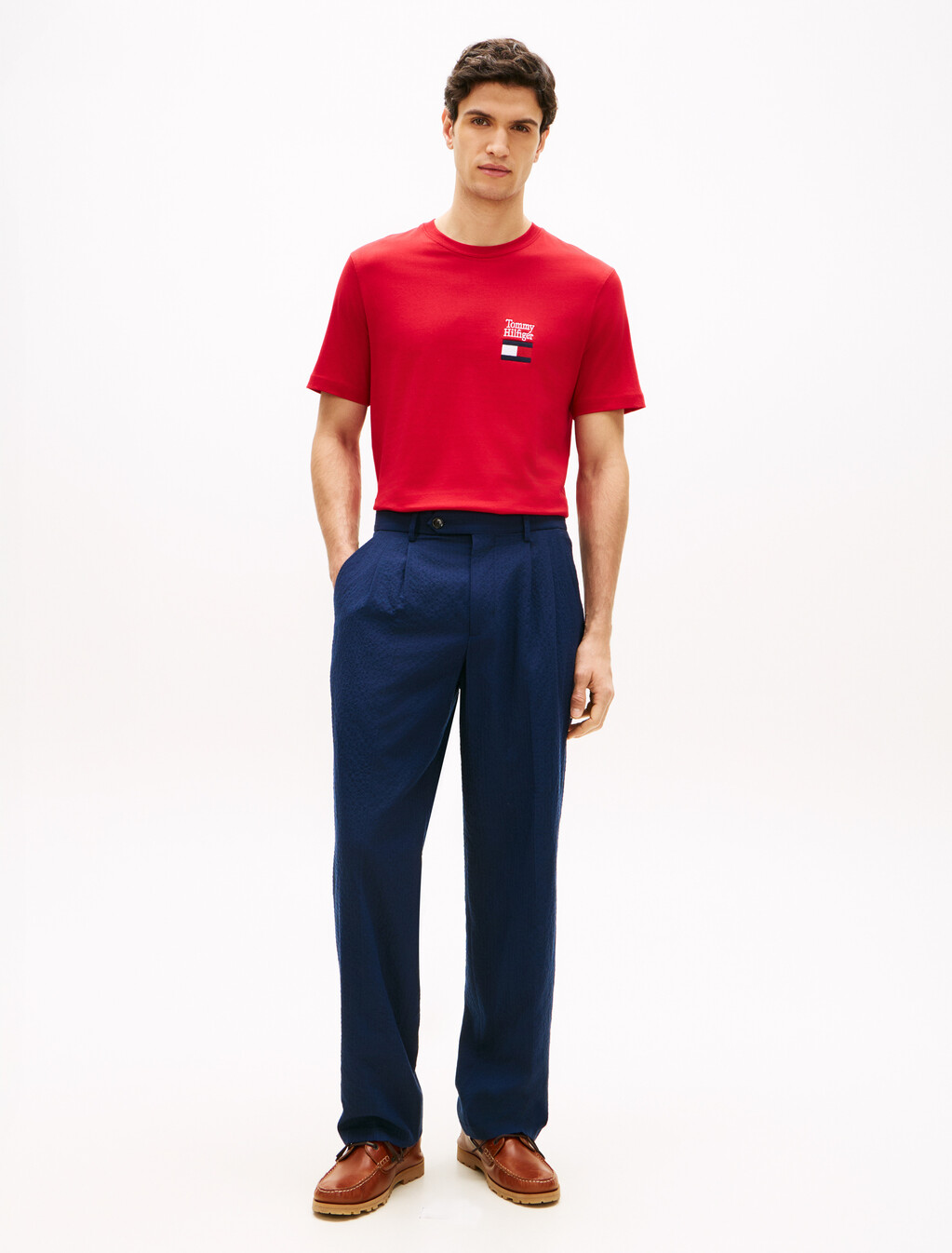 Logo Embroidery Jersey Crew Neck T-Shirt, Medium Red, hi-res