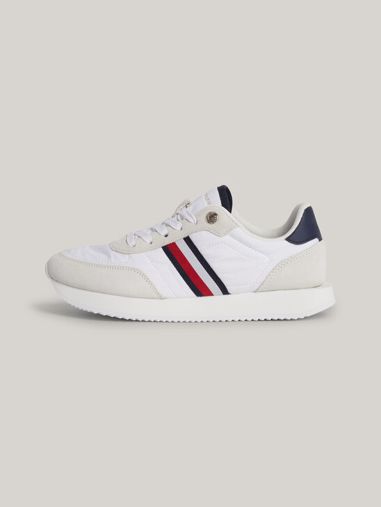 Essential Global Stripe Suede Fine-Cleat Runner Trainers