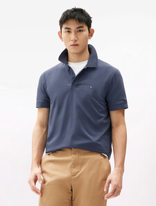 Cool Touch Silk Blend Polo, Faded Indigo, hi-res