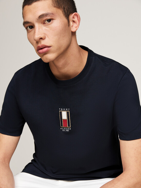 Vertical Flag Embroidery T-Shirt