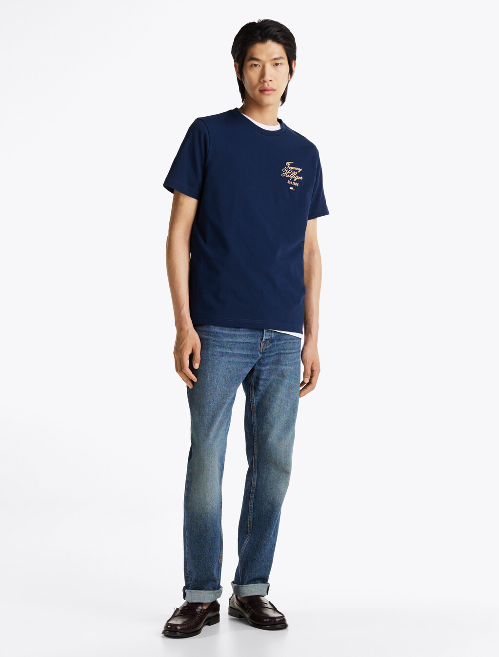 Script Logo Embroidery T-Shirt, Night Sky, hi-res