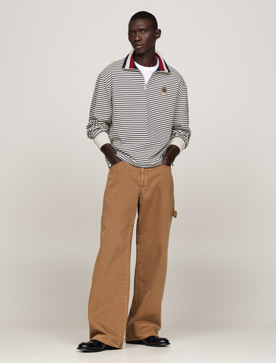 Crest Breton Stripe Half-Zip Sweatshirt